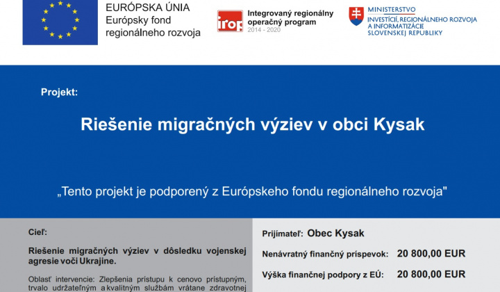 Fotka - Riešenie migračných výziev v obci Kysak