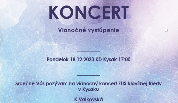 Fotka - Vianočný koncert ZUŠ Kysak