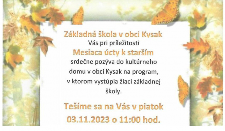 Fotka - Základná škola k Mesiacu úcty k starším 