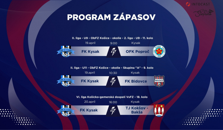 Fotka - Pozvánka na futbalové zápasy 19. - 20.4.2025