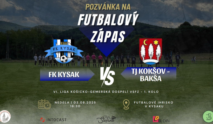 Fotka - Pozvánka na futbalový zápas 3.8.2025