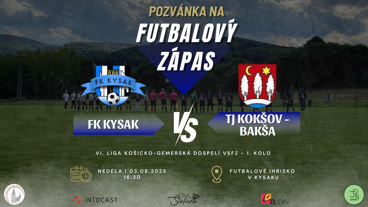 Fotka - Pozvánka na futbalový zápas 3.8.2025
