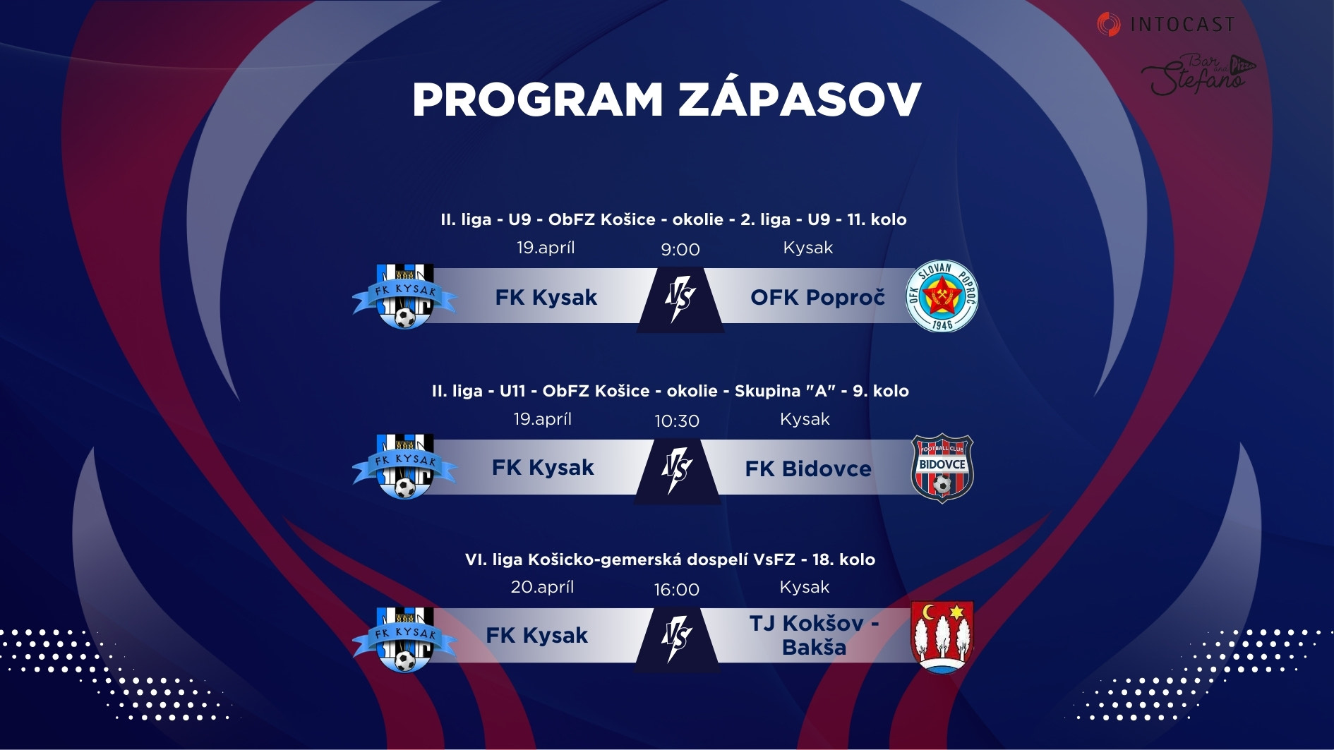 Fotka - Pozvánka na futbalové zápasy 19. - 20.4.2025